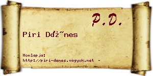 Piri Dénes névjegykártya