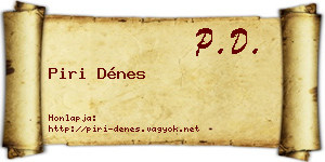 Piri Dénes névjegykártya