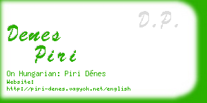 denes piri business card